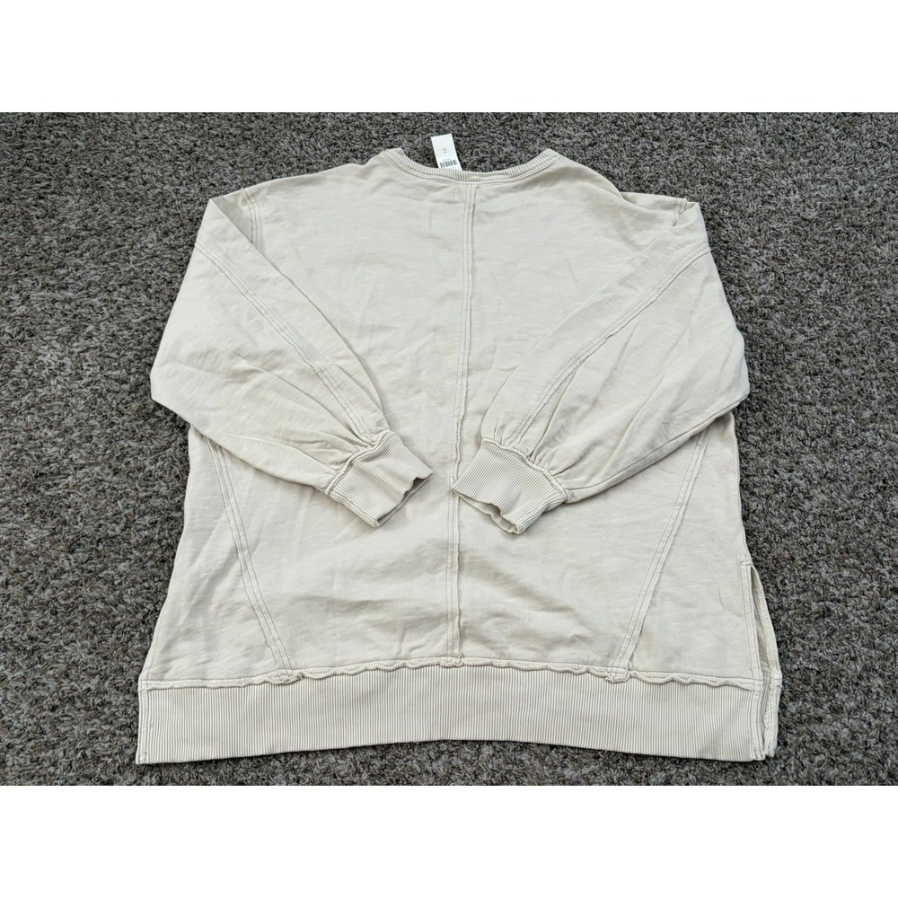 Anthropologie Pilcro Sweatshirt Long Sleeve Oversized Beige Crème XL NWT Boho - Picture 2 of 9